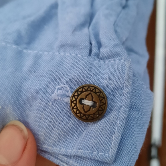 Vintage Boy's Denim cowboy print button down Shirt - Picture 5 of 10